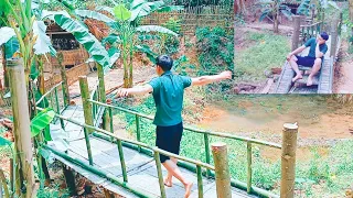 7 Days How to Build a Bamboo Bridge _ Chicken Coop _ Survival Farm_ Chickens in the forest