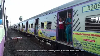 Parallel Race between Howrah-Katwa Gelloping Local & Howrah-Bardhaman Local Train