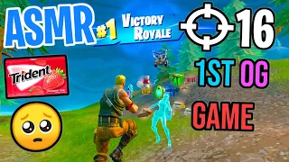 ASMR Gaming 😴 Fortnite OG 1st Game Reaction! Relaxing Gum Chewing 🎮🎧 Controller Sounds + Whispering💤