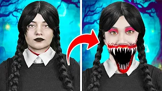 DIY COSTUME AND MAKE UP IDEAS FOR HALLOWEEN PARTY || SFX Makeup Transformation Hacks By 123 GO Like!