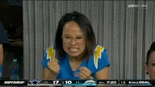Crazed Chargers fan goes viral for wild reactions during Monday Night Football