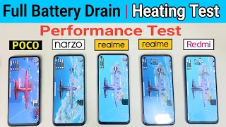 POCO M4 Pro 4G vs Narzo 50 vs Realme 9i vs Realme 8i vs Redmi Note 11 - Full Battery Drain Test.