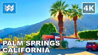 [4K] Downtown Palm Springs, California USA Walking Tour & Travel Guide 🎧 Binaural Sound