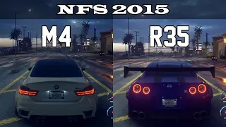 BMW M4 vs Nissan GTR Premium 2015 - NFS 2015 (Drag Race)