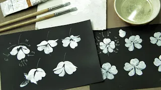 Lesson 03. Learning to Paint Zhostovo. Cinquefoil. Zhostovo painting for beginners