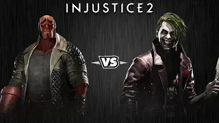 Injustice 2 - Хэллбой против Джокера - Intros & Clashes (rus)