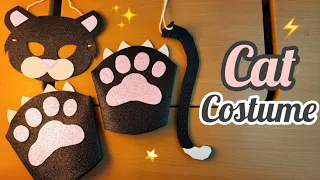 How to make a Kitty Costume for kids, Cat Mask, Gloves and Tail using foamy - Momuscraft