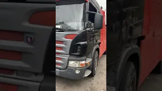 Эвакуатор Scania буксировка методом частичной погрузки