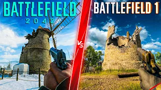 Battlefield 2042 Portal vs Battlefield 1 - Direct Comparison! Attention to Detail & Graphics! PC 4K