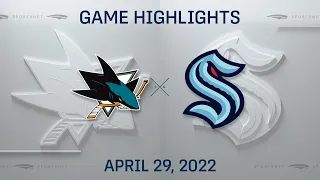 NHL Highlights | Sharks vs. Kraken - Apr 29, 2022