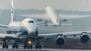 BOEING 747 with a BOEING 777 DEPARTING behind + LAST DEPARTURE of this Lufthansa B747-400 (4K)
