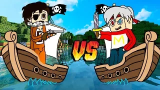 BARCO DE MAYA AVENTURA VS BARCO DE SRGATO 😱 ¡BATALLA NAVAL EN MINECRAFT!