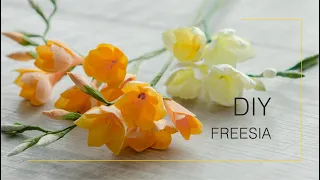 How to make FREESIA from crepe paper