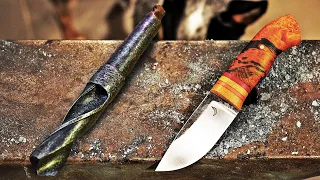 THE KNIFE MADE FROM AN OLD DRILL [Trollsky Knifemaking]