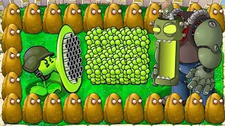 99 Plant Gatling PEA Attack Dr.Zomboss vs Giga Gargantuar - Plants vs Zombies