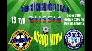 Обзор игры СШ Выбор-Одинцово 1-4 ФСК Долгопрудный 2003