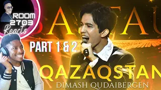 Dimash Bastau Concert First Time Reaction (Part 1 & 2) 💯🔥