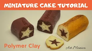 Miniature Chocolate & Vanilla Cake : Polymer Clay DIY