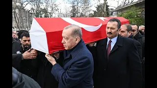 President Erdogan attends the funeral of Turkish academician Alev Alatli in Istanbul