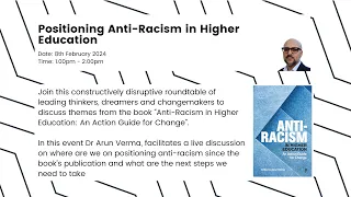 Positioning Anti Racism in Higher Education:  Disruptor's Roundtable