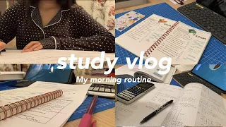 Study Vlog | Morning routine, waking up at 4:45am and a Korean planner