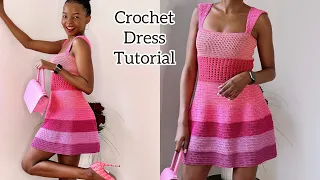 How To Crochet A Simple Round Dress / Summer Dress