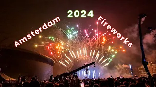 🎆 4K - Amsterdam Fireworks new year 2024 at Museumplein!