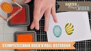 Karten-Kunst Video-Anleitung: Stempeltechnik Rock'n'Roll Ostereier