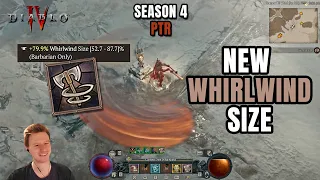 NEW WHIRLWIND SIZE IS INSANE! NEW Speed Barb Build - Diablo 4 PTR