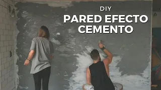 DYI Faux concrete wall on a budget.