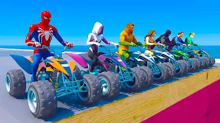 GTA V - FNAF and POPPY PLAYTIME CHAPTER 3 in the Epic New Stunt Race For MCQUEEN CARS by Trevor #5