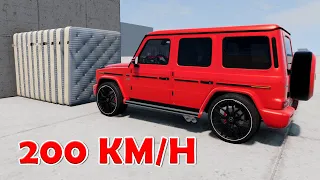 10 Mattress vs Mercedes-Benz G63 200 KM/H - BeamNG Drive