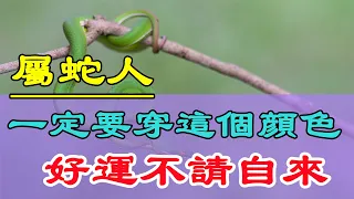 【生肖蛇穿衣風水講究】屬蛇人一定要穿這個顔色，讓你鴻運當頭，好運不請自來！