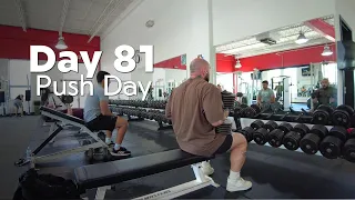 Road to 250lbs Day 81 - Push day #bodybuilder #coach #chestworkout #shoulderworkout #bodybuilding