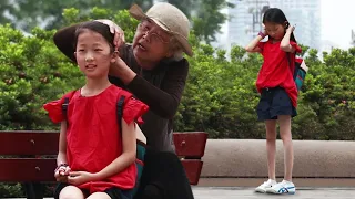 Little Girl Can't Tie Her Long Hair | Social Experiment