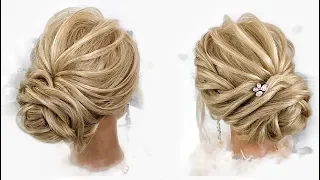 ТЕКСТУРНЫЙ НИЗКИЙ ПУЧОК БЕЗ НАКРУТКИ | ROMANTIC BRIDAL UPDO HAIRSTYLE TUTORIAL | PEINADOS PARA BODA