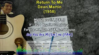 RETURN TO ME - Dean Martin (1958) (Karaoke Sing-A-Long Lyrics & Guitar Chords) #oldies  #oldschool