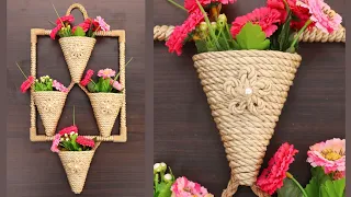 Crafts with Jute Rope | Jute rope Home decor flower vase | Amazing Art and Crafts with Jute Twine