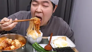 Dangmyeon Kimchi Stew Korean mukbang eating show