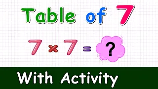 Learn Multiplication Table of seven 7 x 1 = 7 - 7 Times Tables with activity