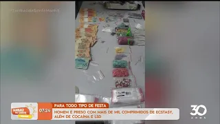 Homem é preso com mais de mil comprimidos de ecstasy, além de cocaína e LSD- Tambaú da Gente Manhã