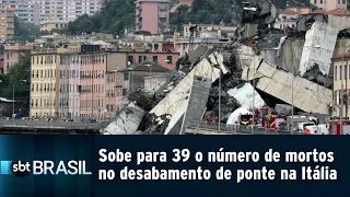 Sobe para 39 o número de mortos no desabamento de ponte na Itália | SBT Brasil (15/08/18)
