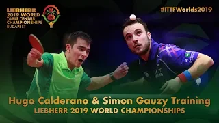 Hugo Calderano & Simon Gauzy Training | Liebherr 2019 World Table Tennis Championships