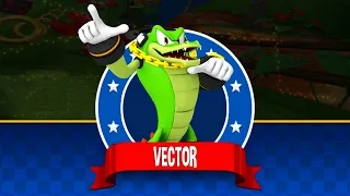 Sonic Dash - New Characters Unlocked Crocodile Vector Unlocked and Fully Upgraded - Run Gameplay