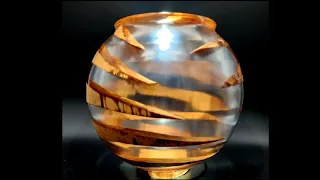 "Tiger Country"  Vase turned from willow wood, clear resin, power carving techniques used  Resin Art