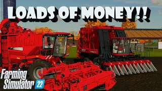 I MADE OVER $200,000 IN ONE DAY!!!  HOLY COW!!!  IOWA PLAINS VIEW MAP FARM SIM 22