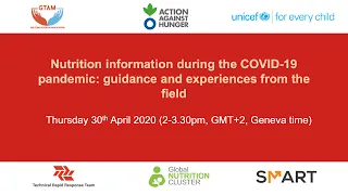 Webinar: Nutrition information during the COVID-19 pandemic: guidance and experiences from the field