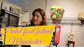 pulwasha cooks live cooking demo at Halal food festival Manchester