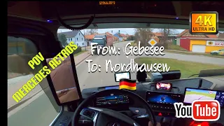 POV Driving a truck MB Actros 1848 in Germany 🇩🇪.  4K