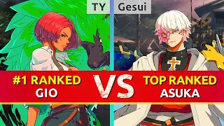 GGST ▰ TY (#1 Ranked Giovanna) vs Gesui (TOP Ranked Asuka). High Level Gameplay